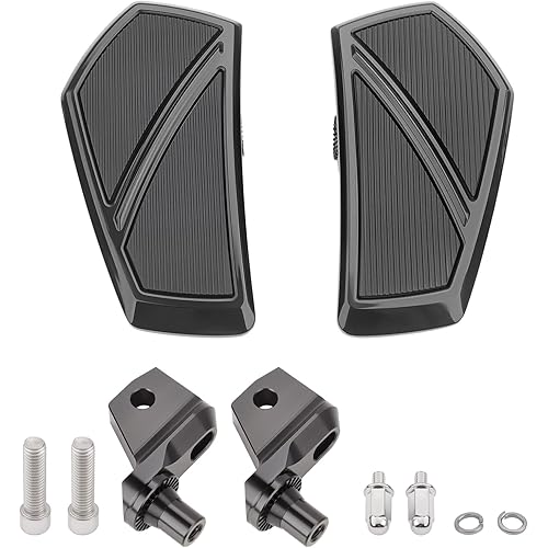 Motorcycle Front Footpegs Rider Floorboards Driver Floorboards Front Foot Rest Rider Foot Rest Pedal Wide Footpegs Footrests for BMW R18 Classic 100 2020-2024 (Black)