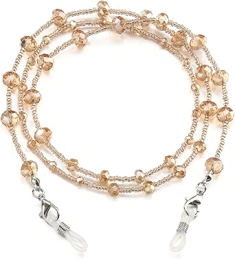 humlbird Eyeglass Chain for Women Stylish Mask Lanyard Natural Crystal Mask Chain Eye Glasses Holder Strap