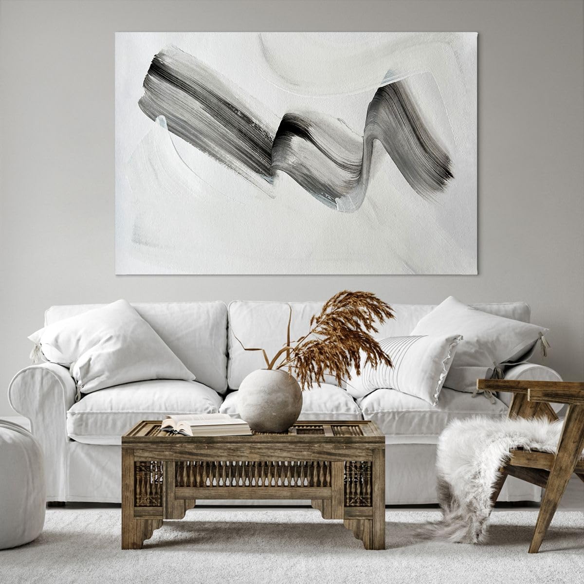 Cuadros Decoracion Salon Minimalismo Abstracción Cepillar Lienzos decorativos 120x80cm Cuadro Sobre Lienzo Moderno Dormitorio Cuadros Pared Imágenes Wall Art Prints Decor Grande XXL AA120x80-5719