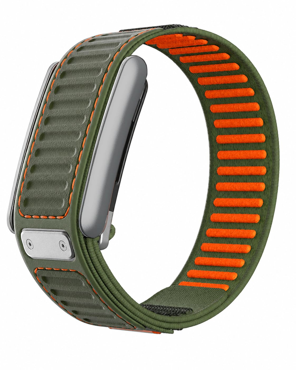 Compatible with WHOOP 5.0/MG Navigator Replacement Band, Heavy-Duty Rugged Nylon Velcro Strap, Abrasion & Weather Resistant, Secure Fit for Sport & Daily Wear – Not Compatible with WHOOP 4.0 Forest Green / Orange Whoop MG / Lift