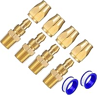 Vista 13 de 2 piezas de latón macizo de alta calidad, accesorios de repuesto reutilizables para manguera de identificación de 1/4 pulgadas, rígida NPT de 1/4