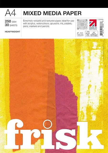 Frisk 23250004 Mixed Media Paper Pad A4, White