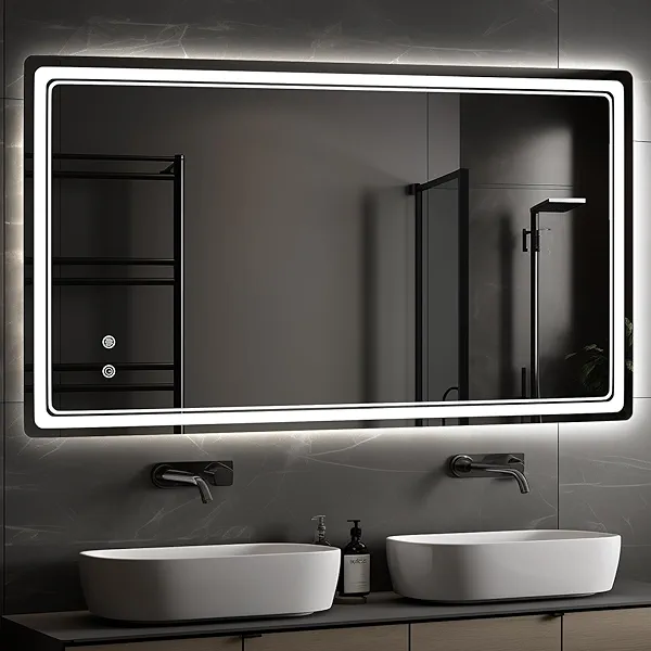 WallBeyond LED Bathroom Mirror with Lights, 28'' x 48'' Inch Led Bathroom Vanity Mirror for Wall with Front and Backlit, Anti Fog Mirror for Bathroom, 3 Colors and Dimmable Light, Horizontal/Vertical