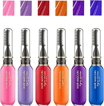 6 Colours Temporary Hair Colour Mascara Washable Rainbow Hair Chalk Halloween Cosplay Party Makeup