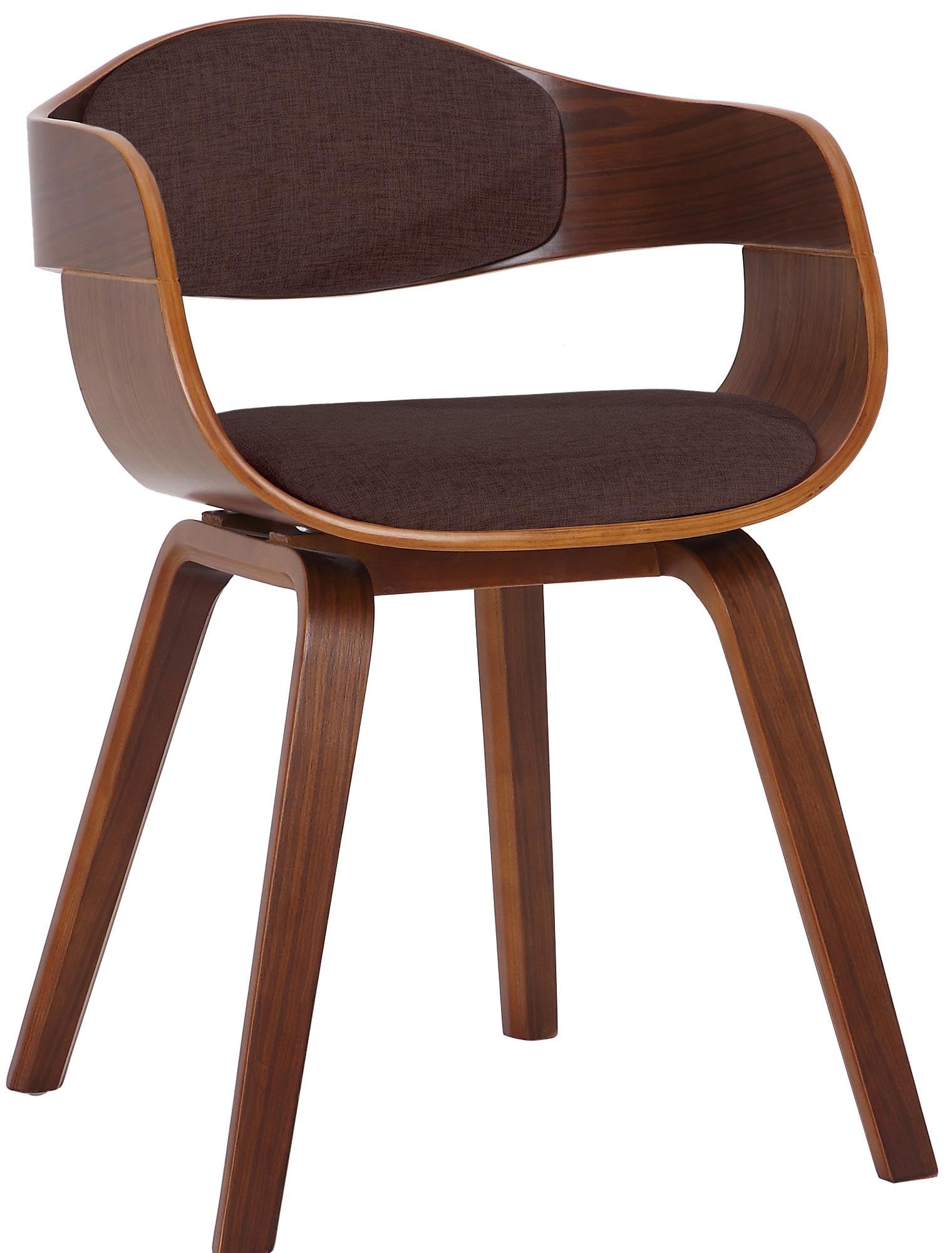 CLP Esszimmerstuhl ergonomisch Kingston,Lehnstuhl mit umlaufender Rückenlehne, Holzgestell belastbar bis 150 kg, Farbe:walnuss/braun