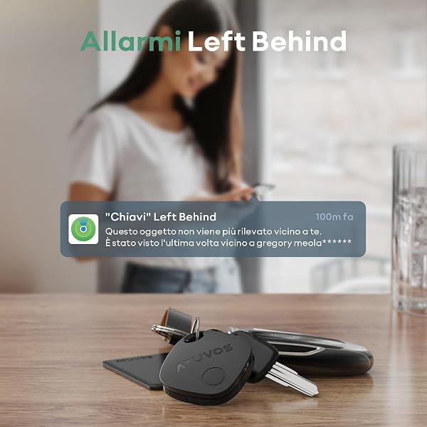 ATUVOS Air Tag Smart Tracker 2 pezzi Nero, Bluetooth Localizzatore Compatibile con Apple Dov'è (solo iOS, Android non supportato), Trova oggetti per Bagagli, Valigie, ZainiBorse, Batteria Sostituibile - 5