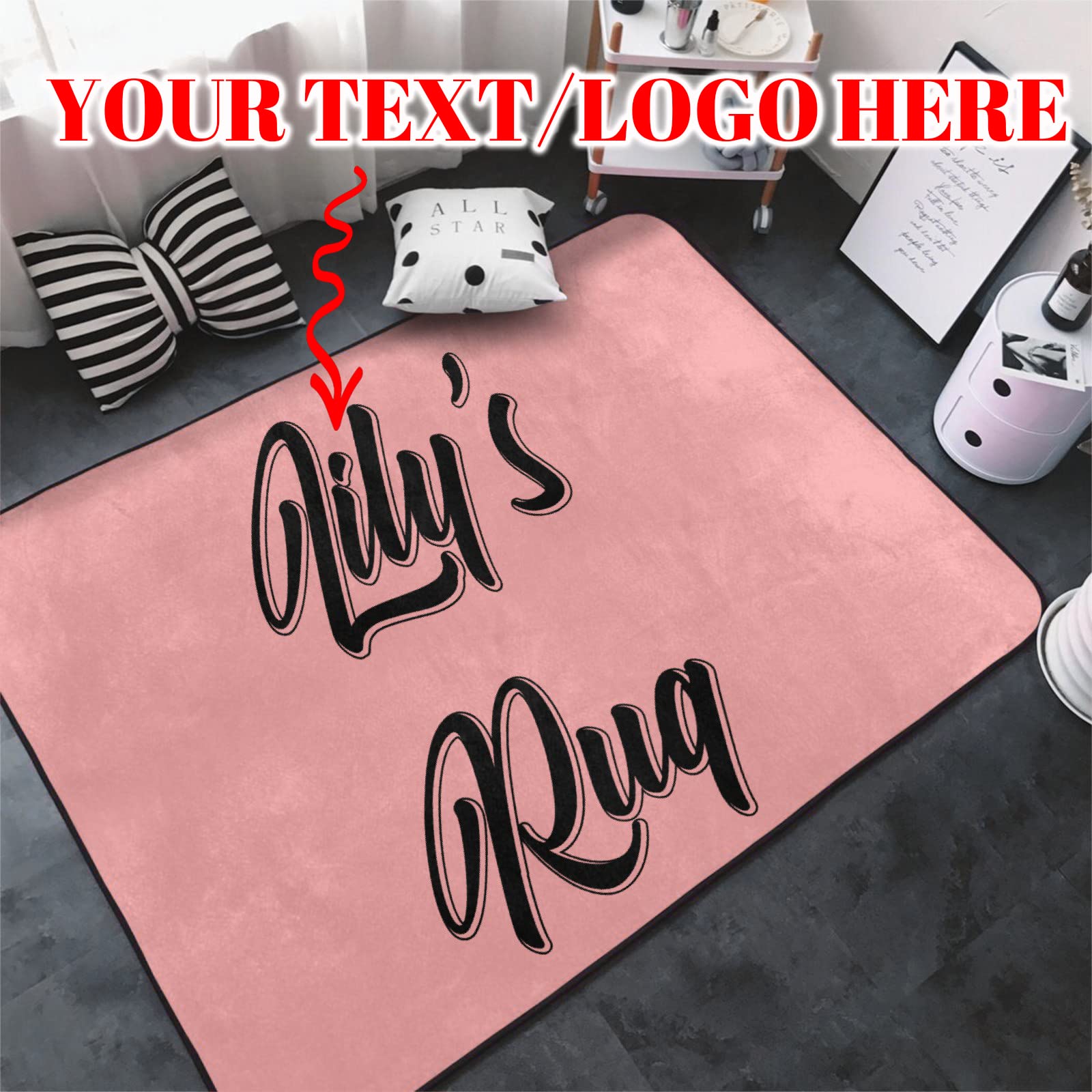 Amazon.com: RMWD Studio Custom Rug 5x7 with Photo Text Logo  display picture 1