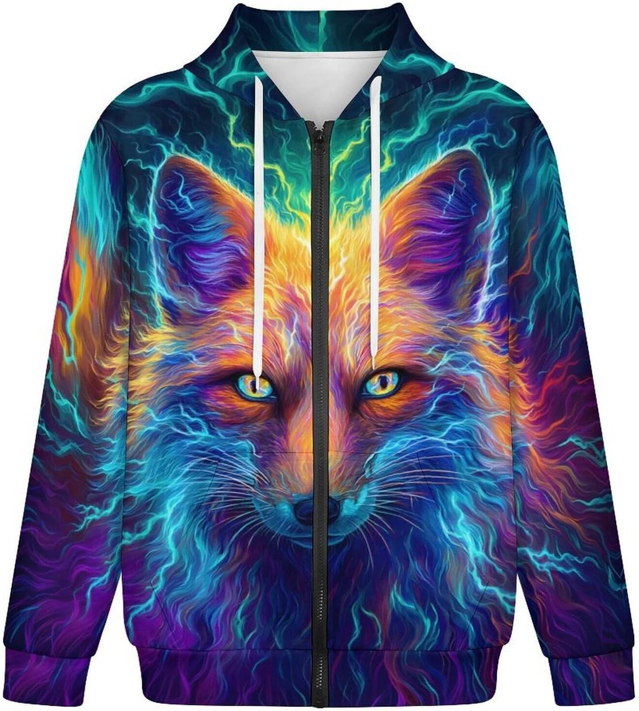 Mens Hoodies Zip up Cool 3D Skull Print Hoodie Long Sleeve Casual Sweatshirts with Pocket