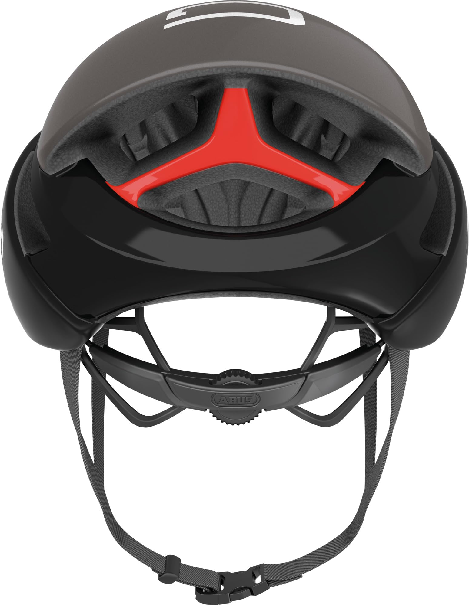 ABUS Kask Rowerowy GameChanger, Ciemnoszary, Rozmiar M | Kask rowerowy z aerodynamicznymi paskami, systemem wentylacji, uchwytem na okulary, systemem regulacji, otwór na warkocz