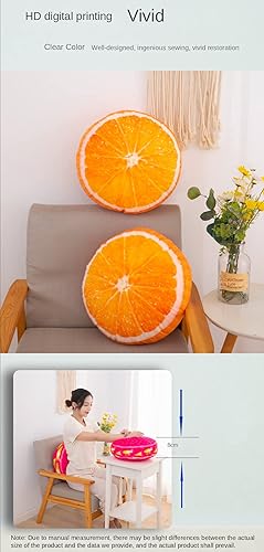 Miniatura 6 de Fruit Pillow Home - Cojín redondo con forma de cojín de felpa (15 pulgadas, amarillo - limón)