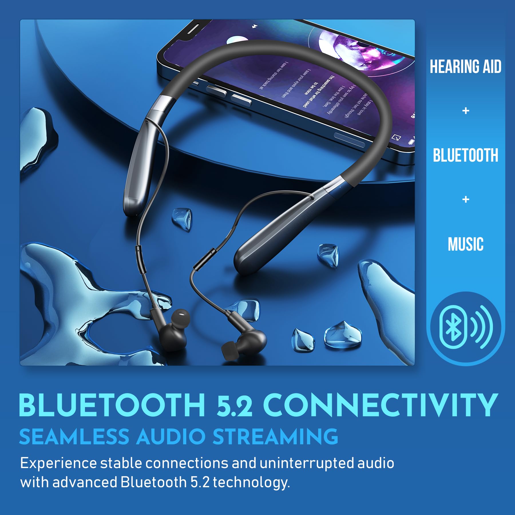 Rechargeable Bluetooth Hearing Amplifier Neckband Review - Dettaglio
