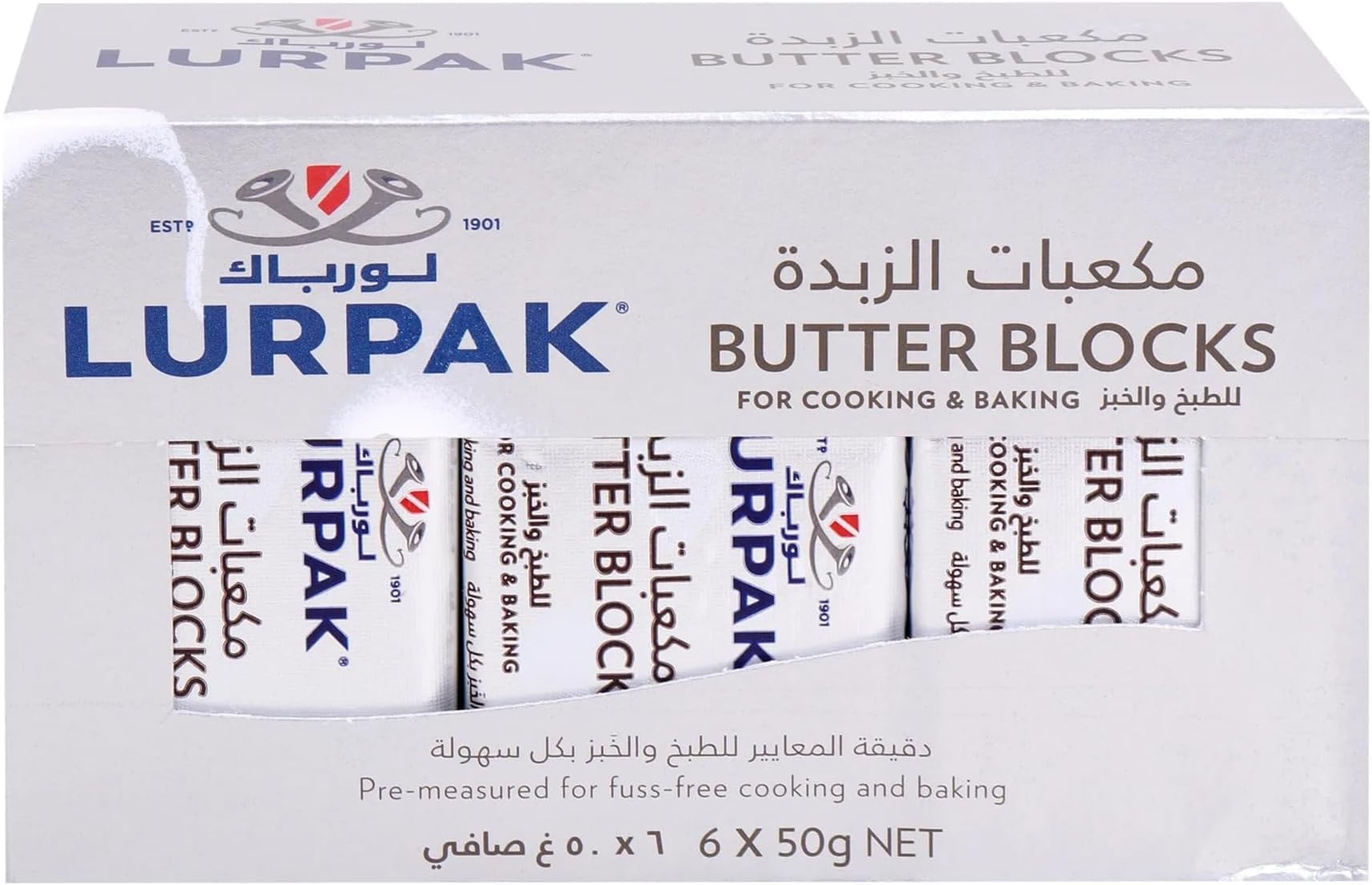 Lurpak Cook's Range Unsalted Pre-Measured Butter Blocks 6 x 50g