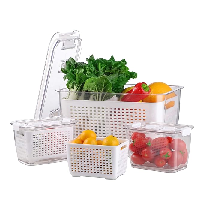 Buy BELIBUY Fresh Produce Vegetable Fruit Storage Containers 3Piece