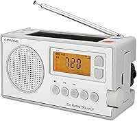 Vista 1 de C. Crane CCRadio Solar con recepción Bluetooth, manivela de emergencia NOAA Weather AM/FM - Radio multialimentada - Linterna LED integrada
