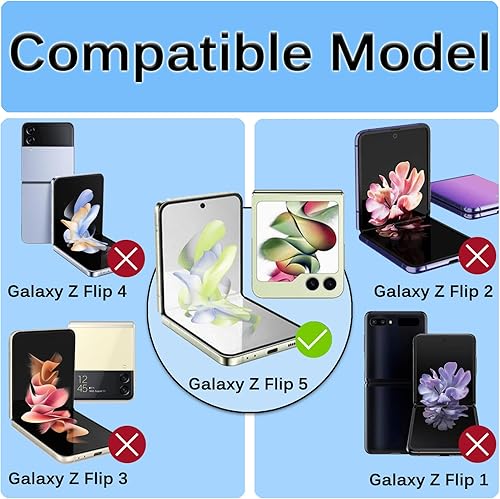 Miniatura 7 de Miimall Funda compatible con Samsung Z Flip 5 con funda de clip para cinturón, protección multicapa a prueba de golpes soporte de anillo giratorio
