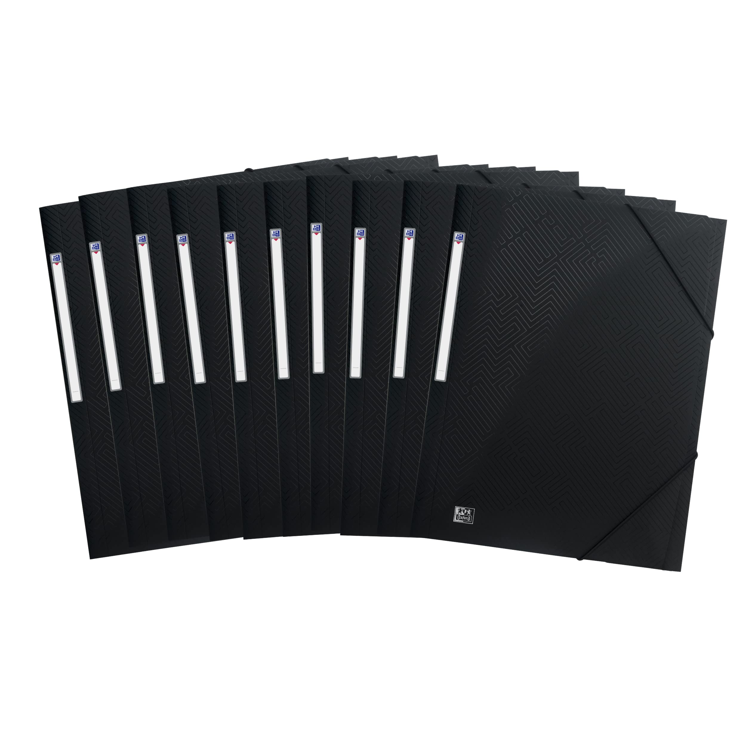 Elba Urban 400104347 - Carpeta con gomas elásticas (10 unidades, DIN A4, plástico opaco, con 2 gomas elásticas), color negro