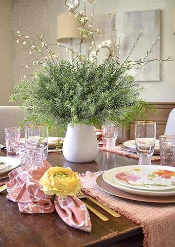 Miniatura 3 de PLANT Tallos de romero artificiales, plantas de vegetación falsas, arbustos en verde esmerilado para decoración del hogar, interior y exterior,