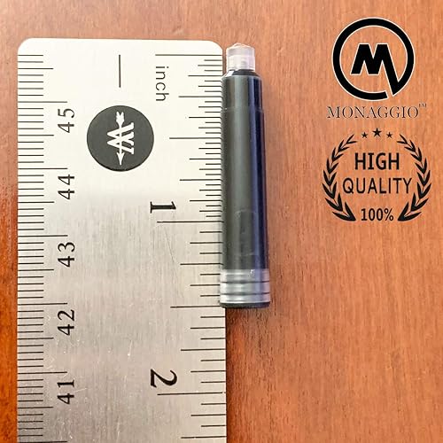 Miniatura 7 de Cartuchos de tinta negra vívida para plumas estilográficas. Increíble paquete grande de 20 cartuchos cortos de tamaño estándar internacional.