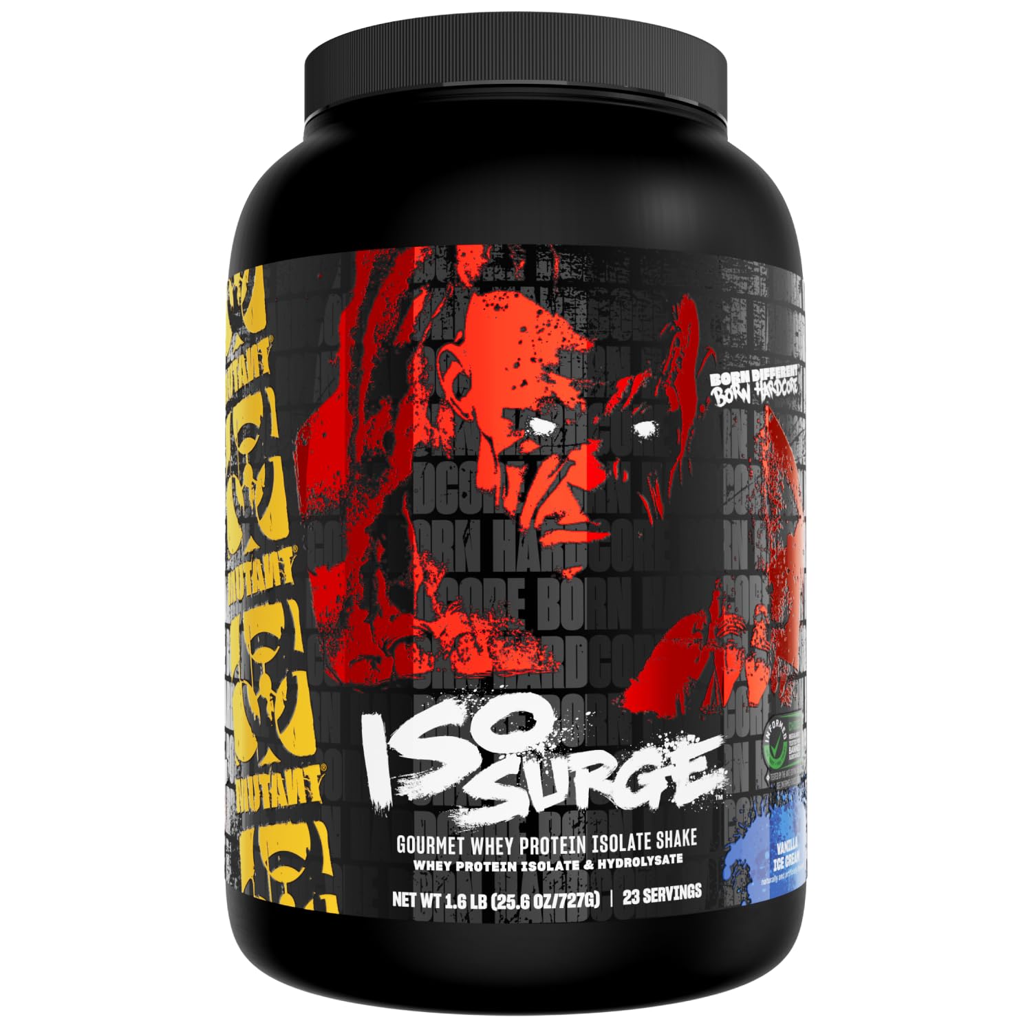Mutant ISO Surge Whey Protein Isolate Powder Acts Fast to Help Recover, Build Muscle, Bulk and Strength, 1.6 lb (Vanilla Ice Cream)