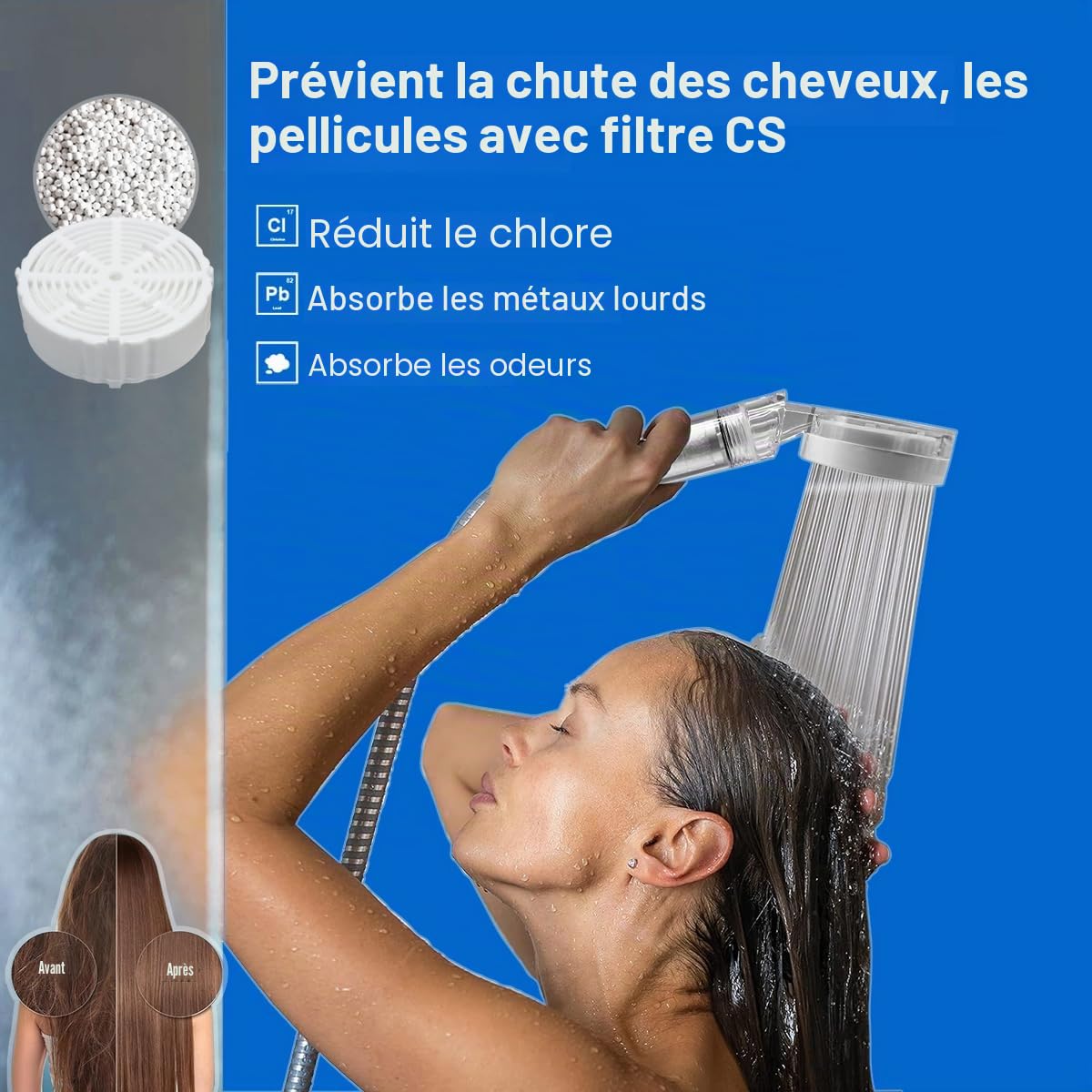 ALTHY Lot de 9 filtres de rechange pour pommeau de douche ALTHY SFH70, PP Contton Précision de filtration 5 μm, réduit la rouille, le sable, la poussière..