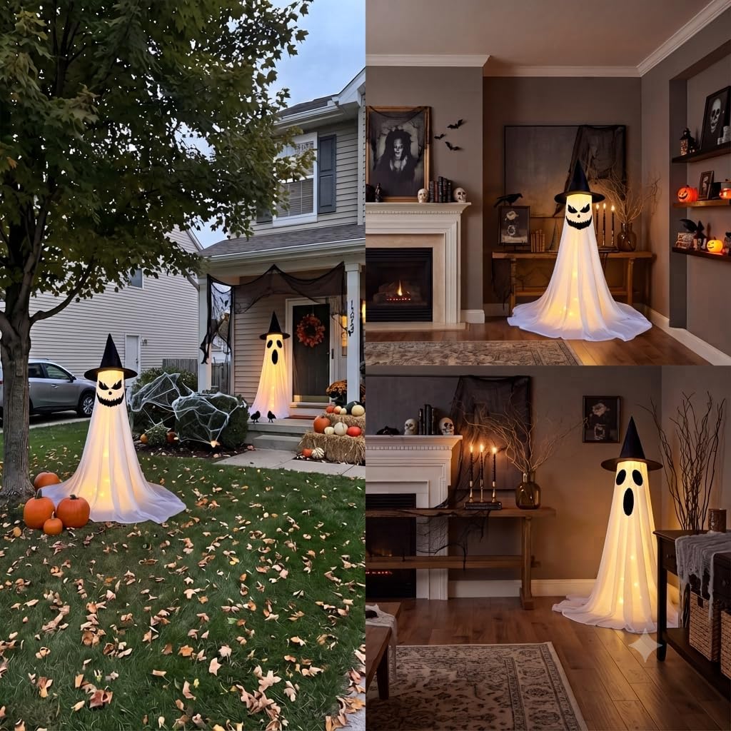 2‑Pack 63" Halloween Decorations Outdoor Indoor with Remote Control