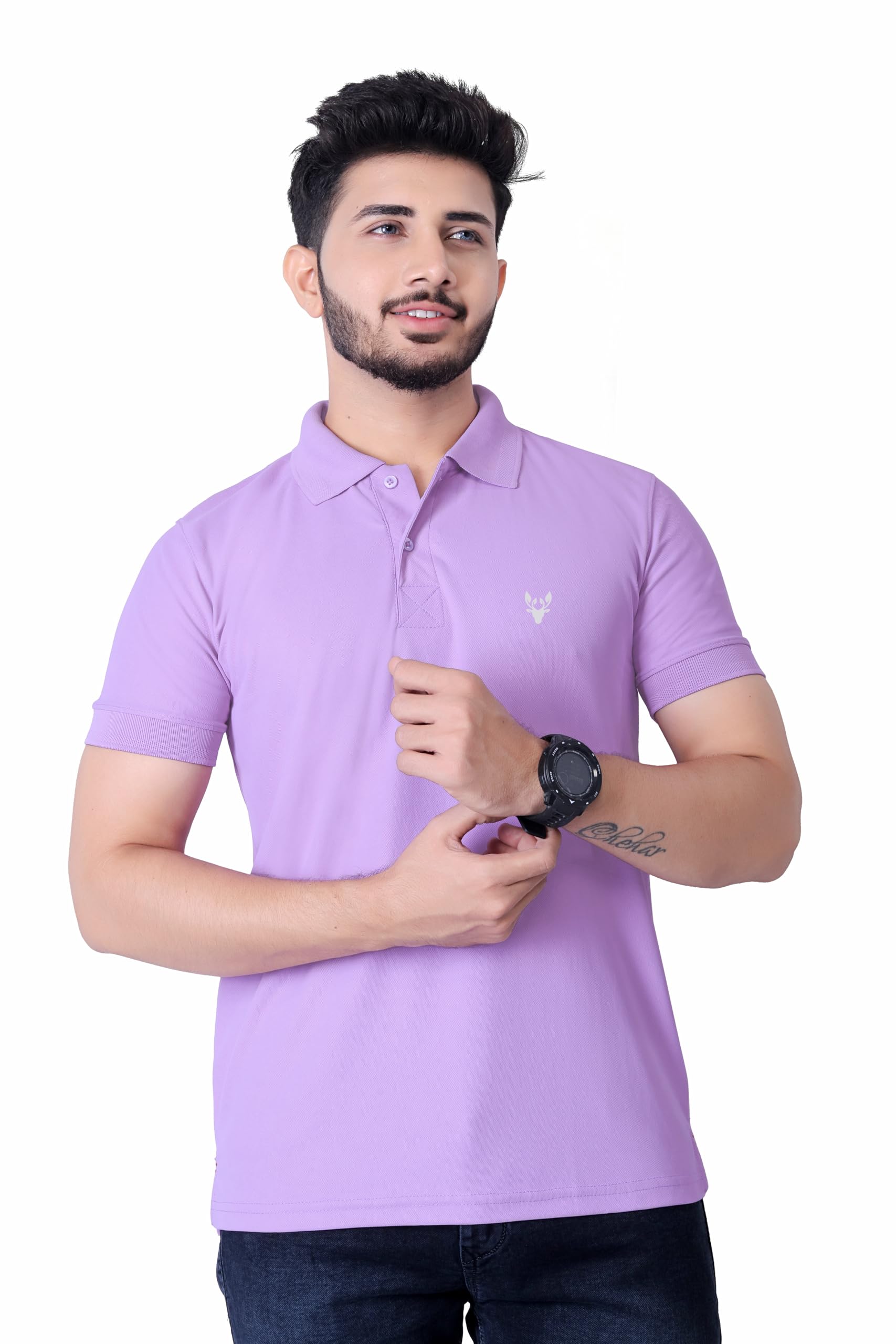 DEE LEAF Men's Premium Polo T-Shirt | Classic Collar | Smooth Finish | Half Sleeve Casual Wear (XS to 3XL)