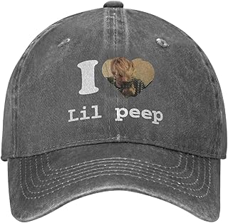 Gorra de béisbol con la Frase I Heart Lil Peep para Caza Camping Ajustable Lavada Unisex para Adolescentes diseño clásico.