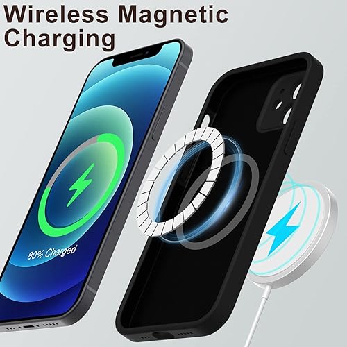 Miniatura 2 de DEENAKIN Funda magnética de silicona para iPhone 12 con protector de pantalla, compatible con MagSafe, funda de cámara mejorada, funda protectora