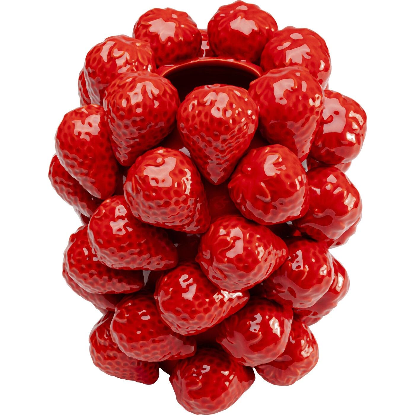 Kare Design Deco Vase Strawberries, Red, Decorative Vase for Flowers, Modern, Room Decor, Home Decor, Table Decoration for Living Room, Bedroom, Home Office, 24x21x21 cm (H/W/D)