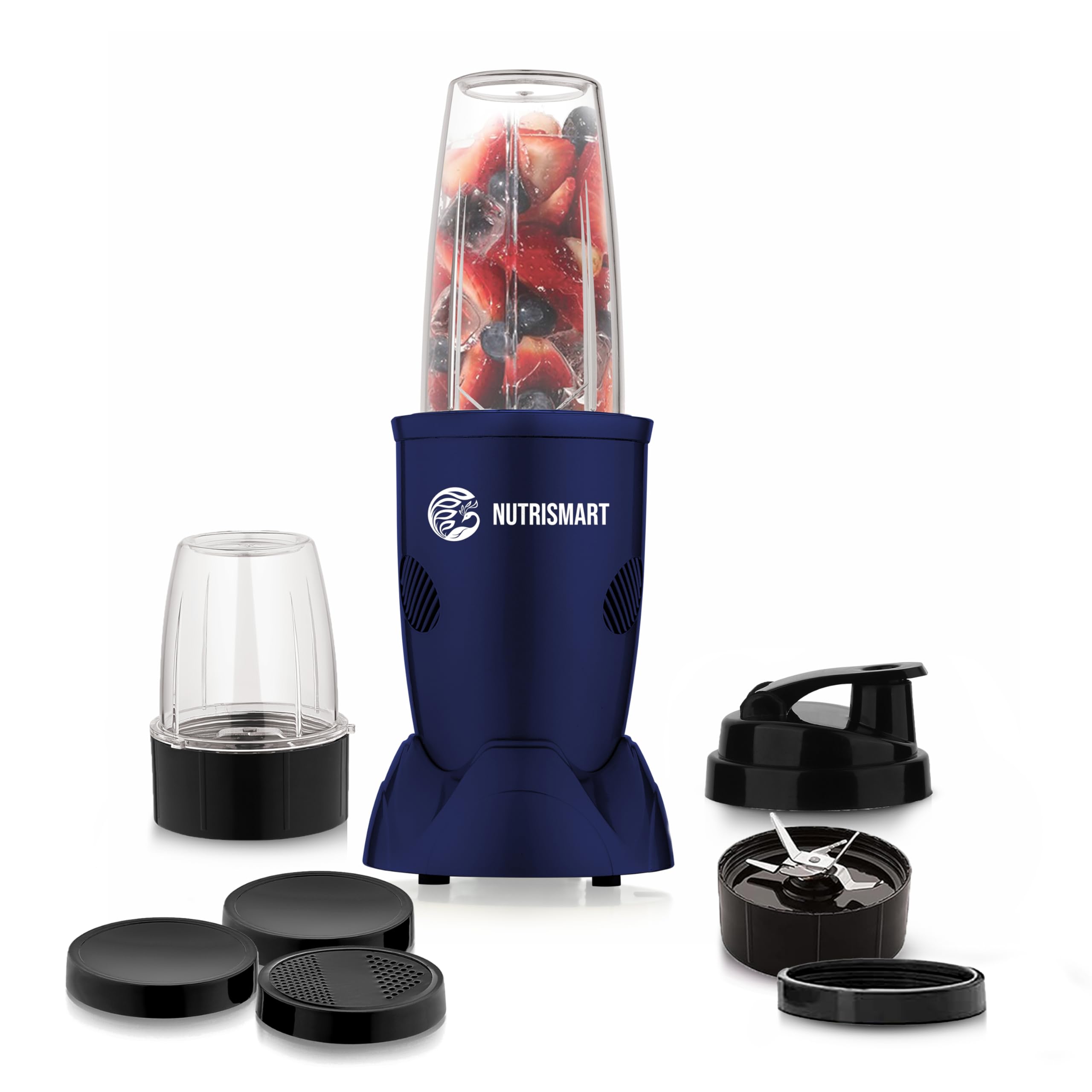 NutriSmart Multifunction Nutri-Blender, 2 Polycarbonate Jars, 500 Watts Powerful Copper Motor, 2 Stainless Steel Blade, Mixing, Grinding, Smoothies, Juicer Maker, Parent (102) (Mate Blue)
