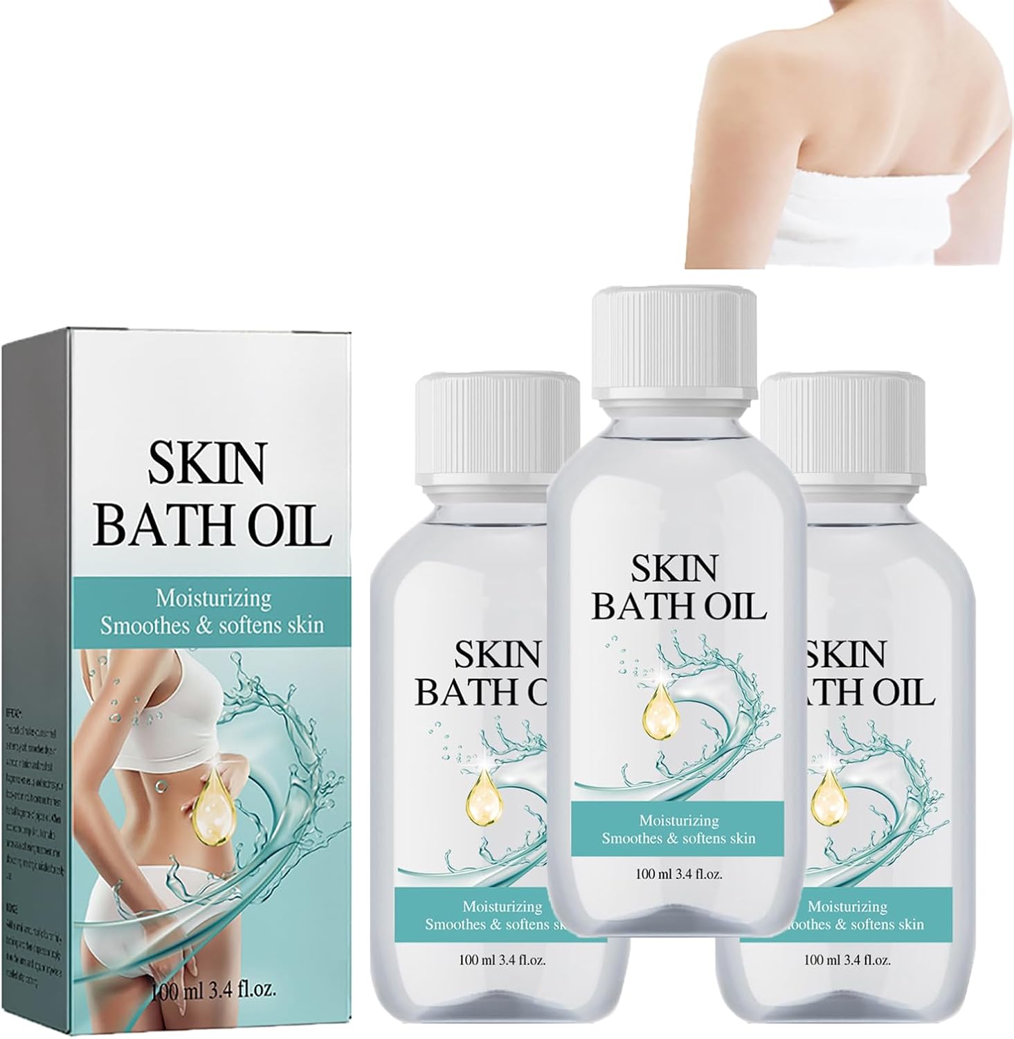 Skin Bath Oil, Original Skin Bath Oil,Skin Original Scent Bath Oil,Soft Skin Original Bath Oil for Women,Skin Bath Oil Original (3 pcs)