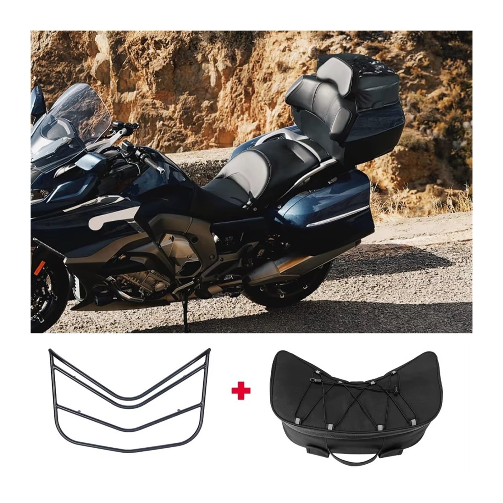 Portapacchi Moto Per BMW K1600 GT GTL 2011-2016 Supporto Baule Moto Borsa Portaoggetti Portapacchi Posteriore(A Silver set)