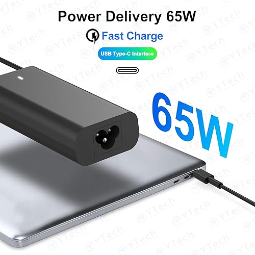 Miniatura 2 de Cargador para portátil USB C resistente y delgado de 65 W compatible con Dell XPS 12 13, Chromebook 11 14, Latitude 3000 5000 Series, Dell Laptop