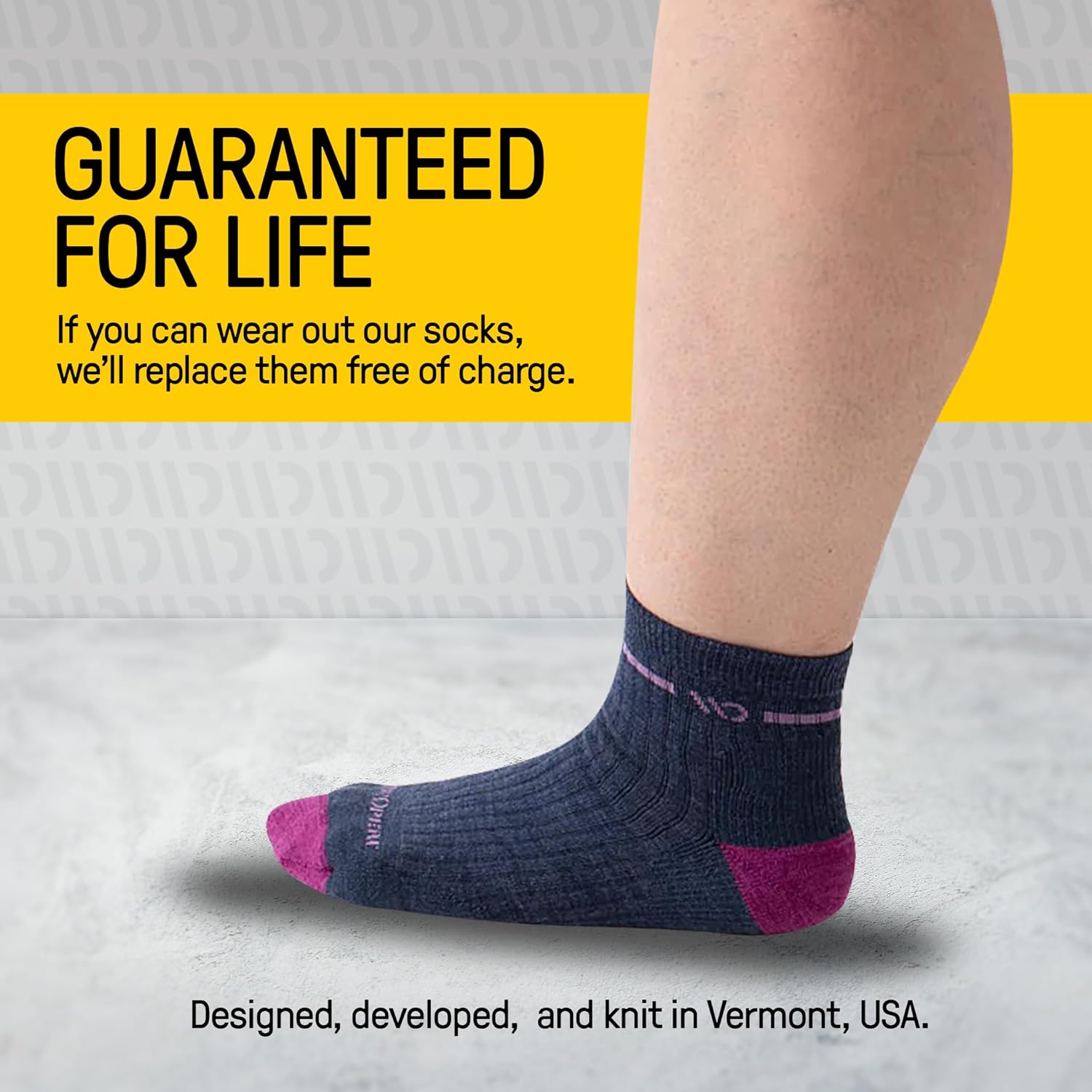 Wide Open Quarter Women's Merino Wool Socks - Single Stripe Everyday Ankle Socks for Wide Feet - Image 4