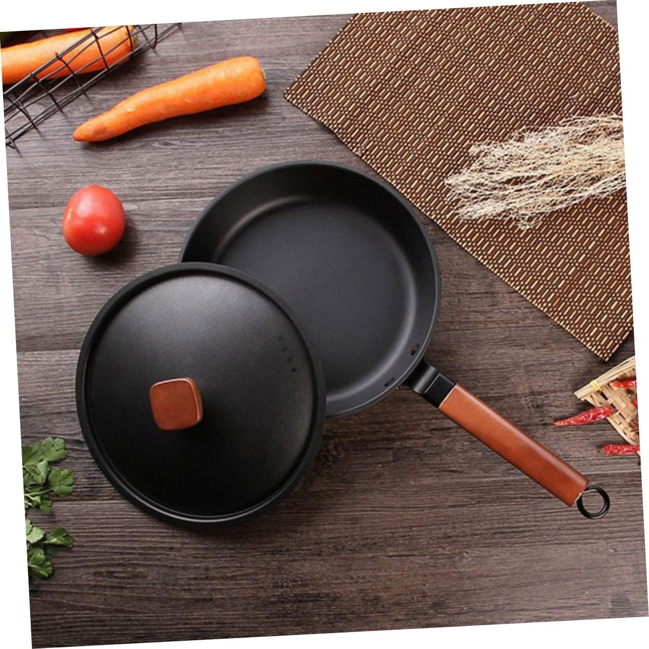 Non-stick Frying Pan Uncoated Cooking Skillet for Eggs Pancakes Steaks for Gas Induction Cookers Practical Kitchen Essential