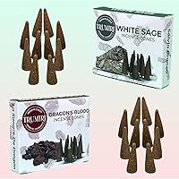 Vista 338 de TRUMIRI Incense Cones - Combo Pack of 20 Cone Incense - 10 Nag Champa + 10 Palo Santo - Insence Cones - Incense Cones Scented - Cone Incense Scents