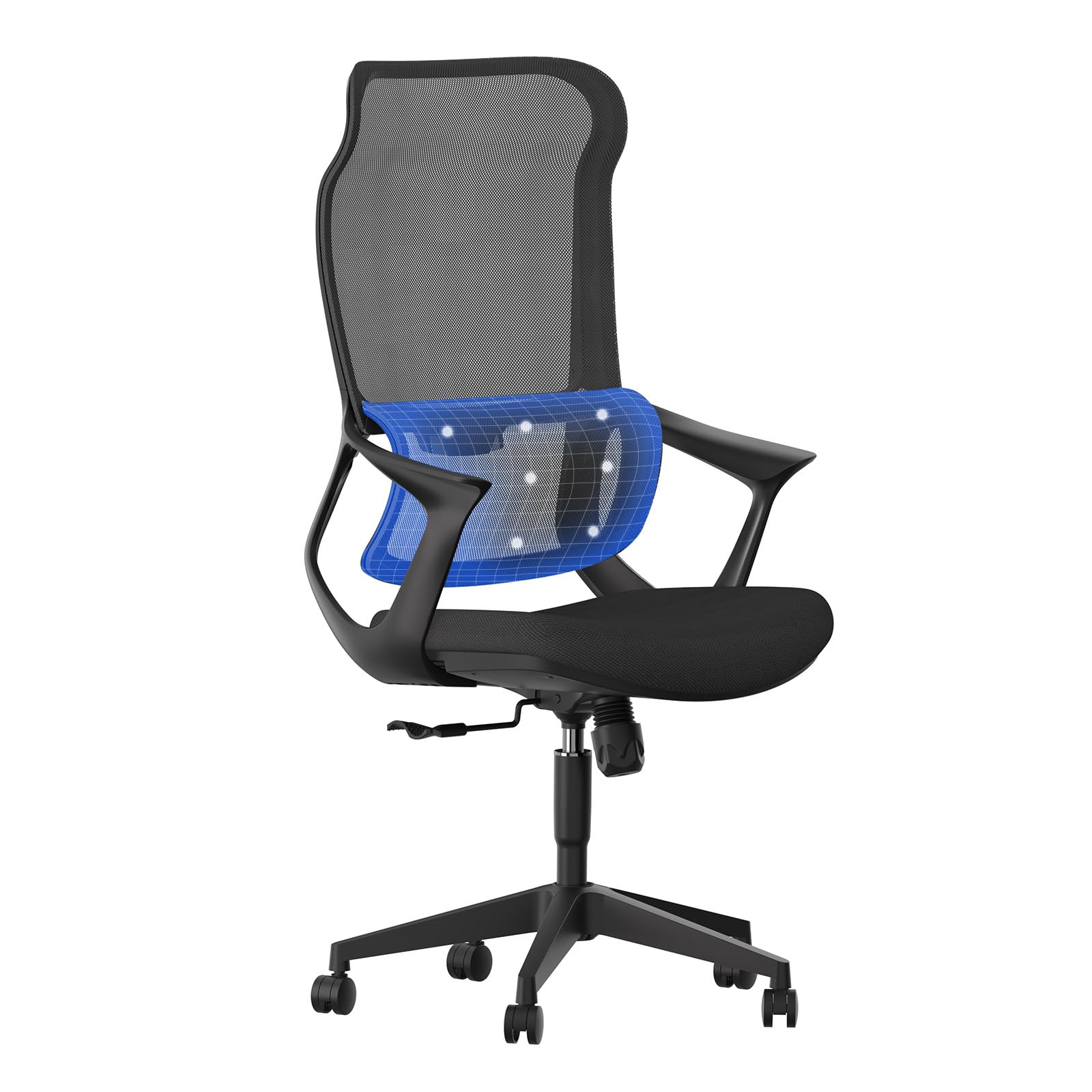 FLEXISPOT OC16 Sedia Ufficio Ergonomica Poltrona da Ufficio a Rotelle Girevole, da Computer Ergonomica, Supporto Lombare Imbottito
