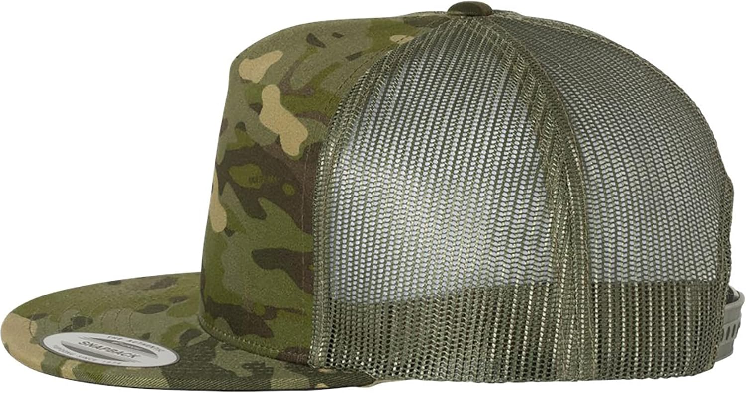 Yupoong YP Classics 6006 High Profile Flat Visor Snapback Trucker Hat - Blank, Bulk Caps