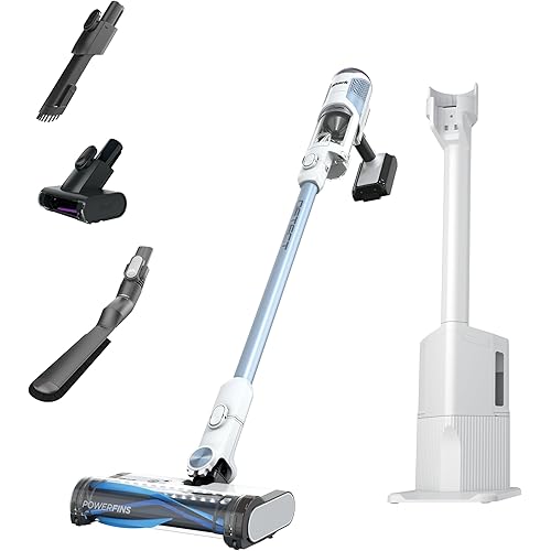 Shark Detect Clean & Empty | Lightweight Cordless Vacuum Cleaner with Auto-Empty System | HEPA Filter, Portable Handheld Attachment, Powerfins Brushroll | Cloudy Blue | IW4624
