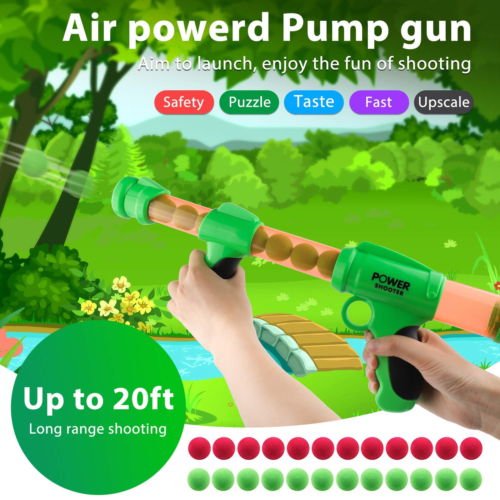 DeeXop Shooting Games for Kids, Toy Gun for 6 7 8 9+ Year Olds Boys