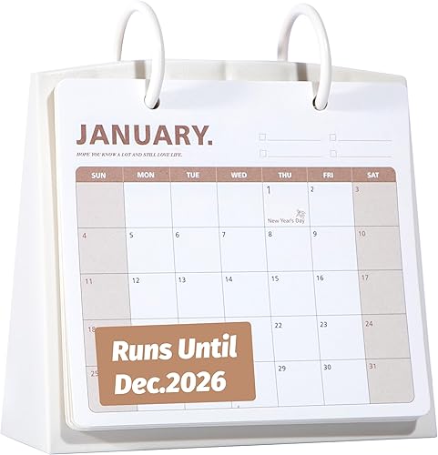 Miniatura 13 de Calendario de escritorio pequeño 2025-2026, de diciembre de 2025 a diciembre de 2026, calendario mensual decorativo para escritorio con citas