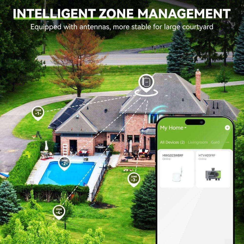 Programmatore Irrigazione WiFi 4 Zone Smart Controllo(B)