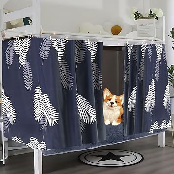 2 Panels Bunk Bed Curtains Dorm Privacy Cover Decor,Palm Leaf