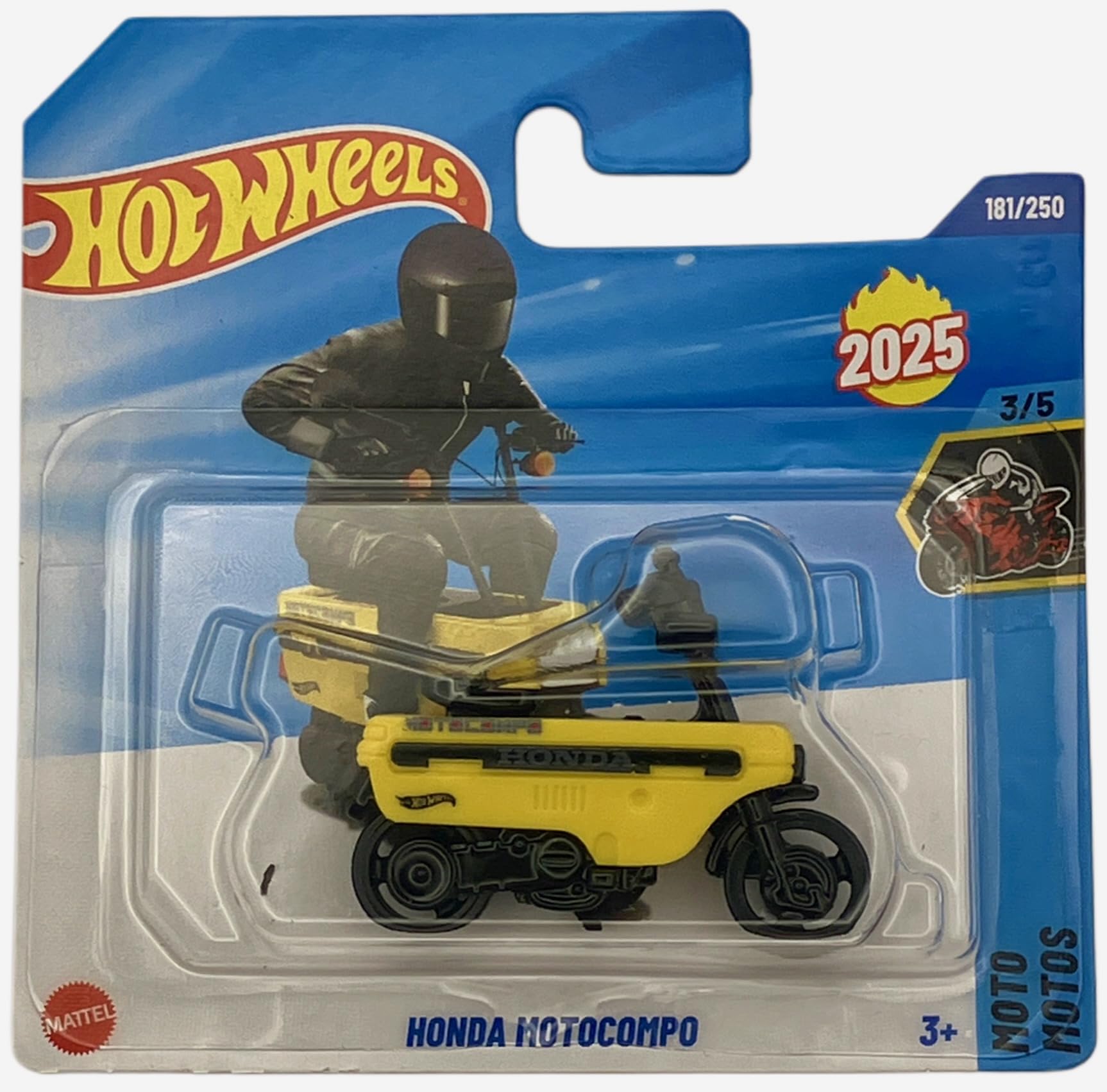 Hot Wheels - Honda Motocompo - HW Moto 3/5 - JBC03 - Short Card - Motorcycle - Yellow - Mattel 2025 - 1:64