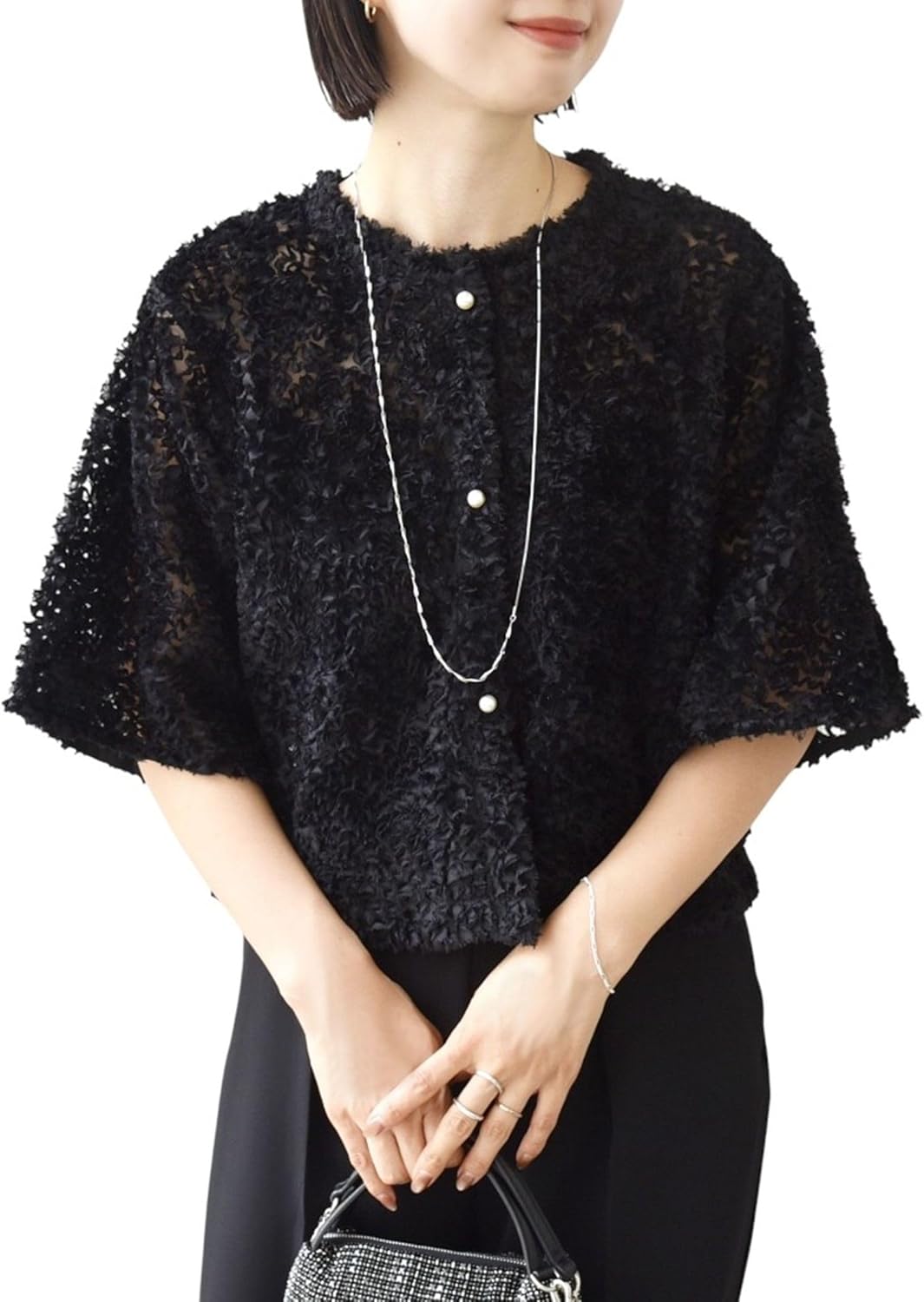 極美品モラビトスペル お袖レースフラワープリントシフォンワンピース