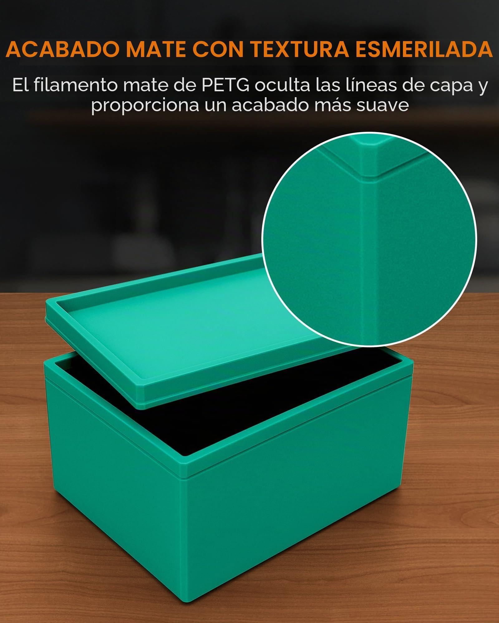 TECBEARS Mate PETG Filamento 1,75 mm 4KG Negro, PETG de Alta Velocidad 30-600mm/s, Fuerte Tenacidad, +/- 0.02 mm，4 Carretes, 1 kg por Carrete (Mate Negro*4)