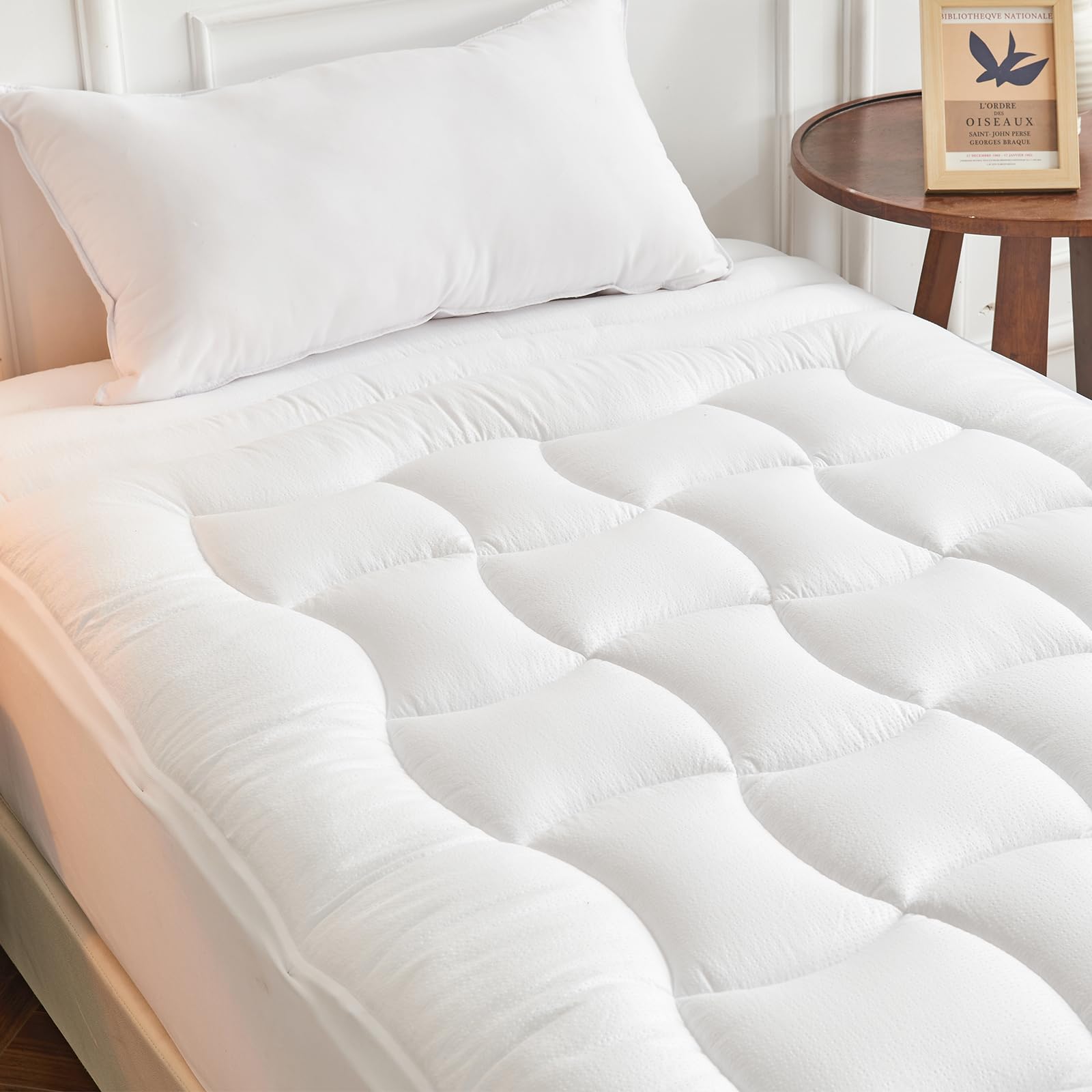 Surmatelas ConforProtect 2 en 1 | Alèse et protège-Matelas intégrés | 7 cm de Confort | Imperméable, Moelleux, aéré, hypoallergénique (90x190 cm)