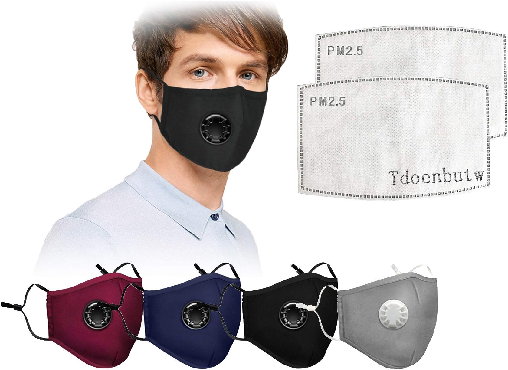 Reusable Face Bandanas, Washable Face Cotton 4 Pcs with 8 Pcs Filters for Adults