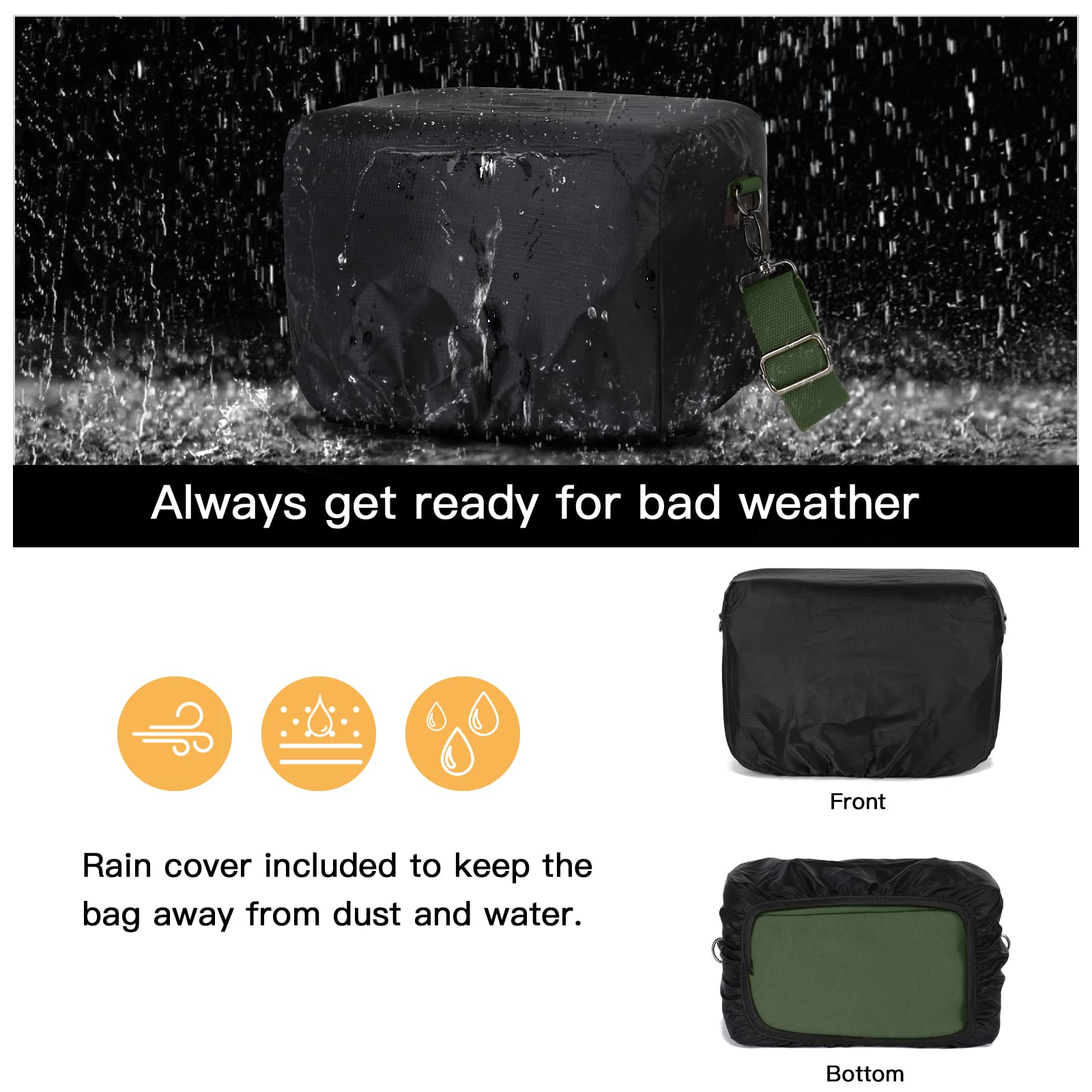 camera gadget bags rain cover Spider Monkey Rain Cover With Holster Base, Black