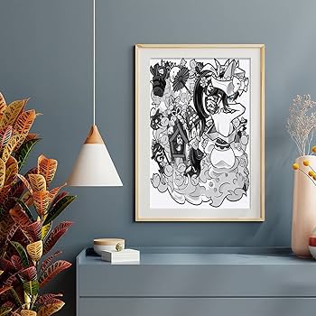 にゃん【大サイズ】絵画 二川和之 版画作品専用額 Lサイズ | Whitestone Gallery